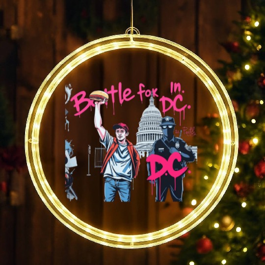 Free DC Sandwich Guy Banksy Style Street Art LED Christmas Window Lights