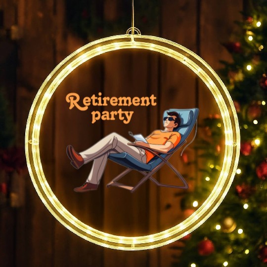Retirement Party Relaxation Scene LED Christmas Window Lights