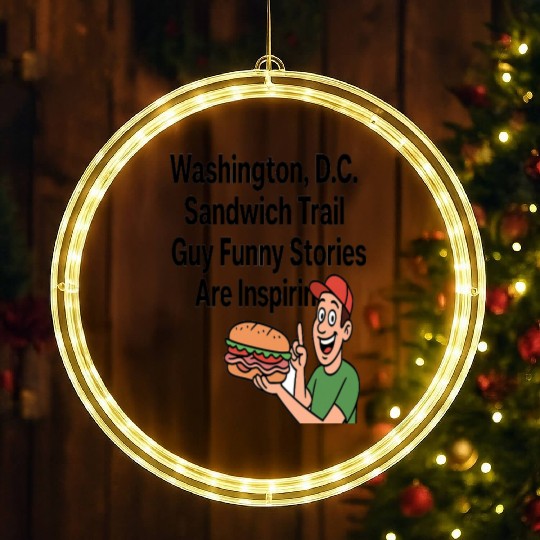 Washington DC Sandwich Throw Guy  LED Christmas Window Lights