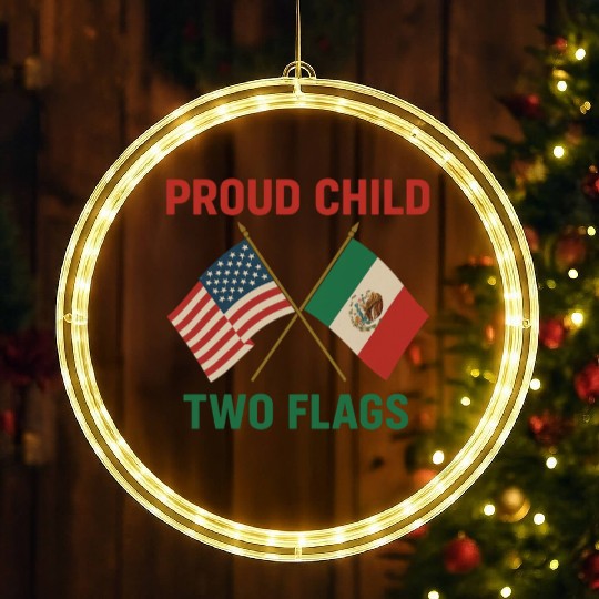 Proud Child Two Flags Design LED Christmas Window Lights