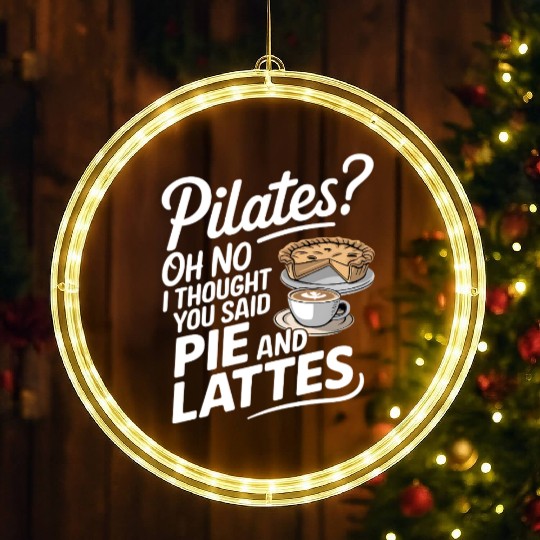 Pie and Latte Humor Design LED Christmas Window Lights