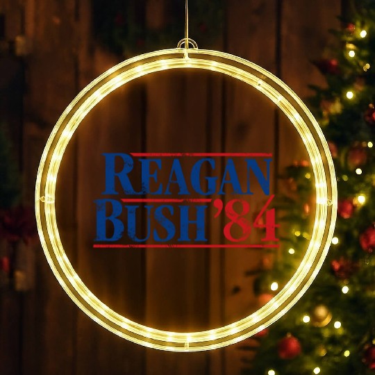Distressed Reagan - Bush ’84 LED Christmas Window Lights