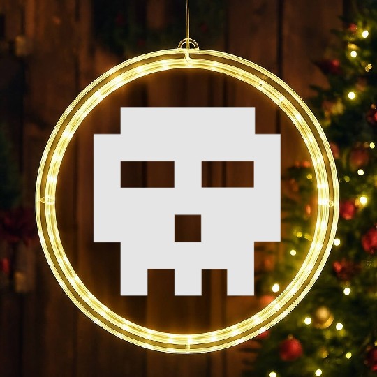 Scott Pilgrim 8-bit Skull Vector LED Christmas Window Lights