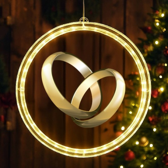 wedding rings LED Christmas Window Lights