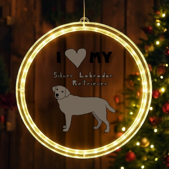 i heart my silver labrador retriever LED Christmas Window Lights
