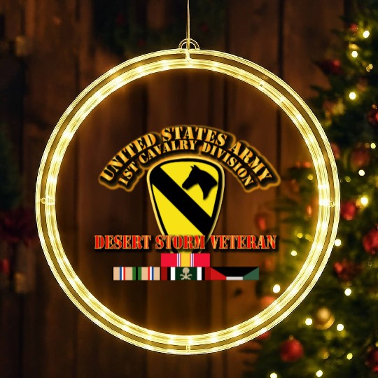 Army - 1st Cavalry Division - Desert Storm Veteran LED Christmas Window Lights