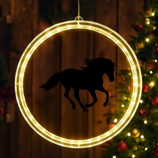 Horses, horse, riding, pony, cowboy, trot, Gallop LED Christmas Window Lights