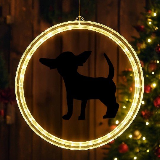 Chihuahua LED Christmas Window Lights