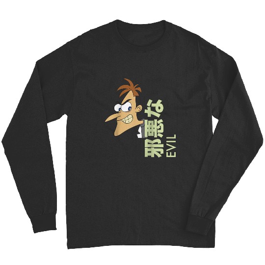 Disneys Phineas And Ferb Dr Doofenshmirtz Evil Kanji Logo Long Sleeves