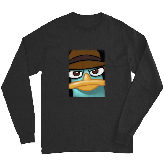Disneys Phineas And Ferb Perry The Platypus Big Face Portrait Long Sleeves