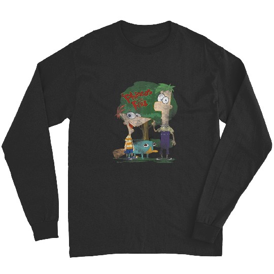 Disneys Phineas And Ferb Hanging Out With Perry Distressed Long Sleeves