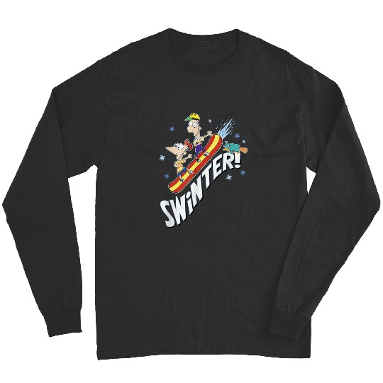 disneys Phineas And Ferb Swinter Snowboarding Shot Long Sleeves