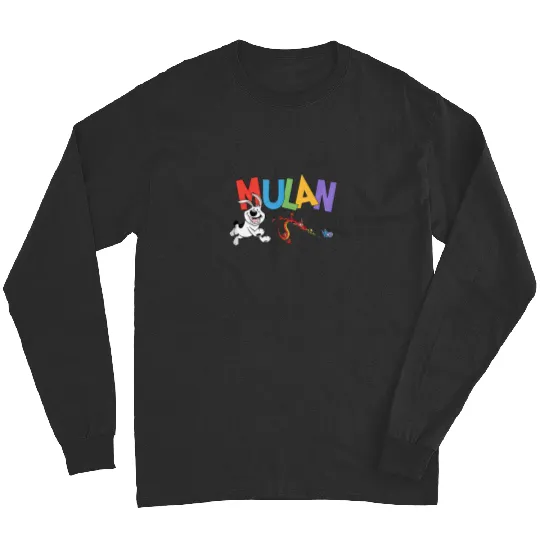 Disney Mulan Sidekick Friends Colorful Logo Long Sleeves
