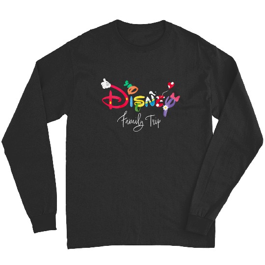disney mickey friends character letters disney family trip Long Sleeves