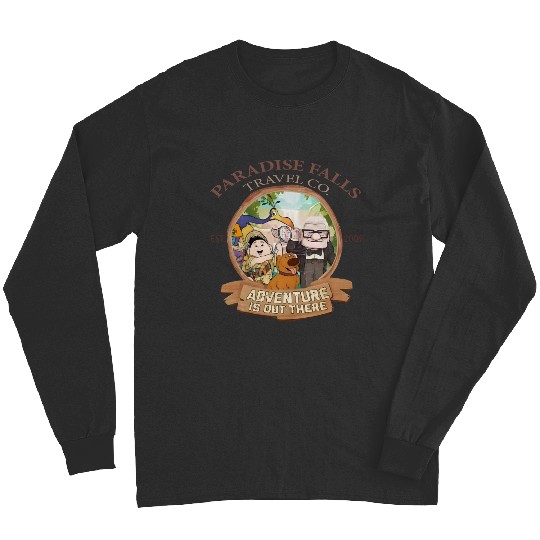 Disney Up Paradise Falls Est 2009 Travel Co. Long Sleeves, Adventure is out there Disney Up Long Sleeves