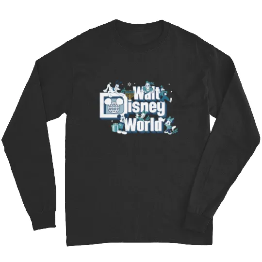Mickey Friends Happy Hanukkah Long Sleeves, Disney Dreidel Menorah Long Sleeves