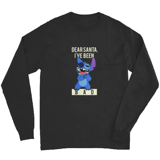 Womens Disney Lilo Stitch Christmas Dear Santa I've Been Bad Long Sleeves
