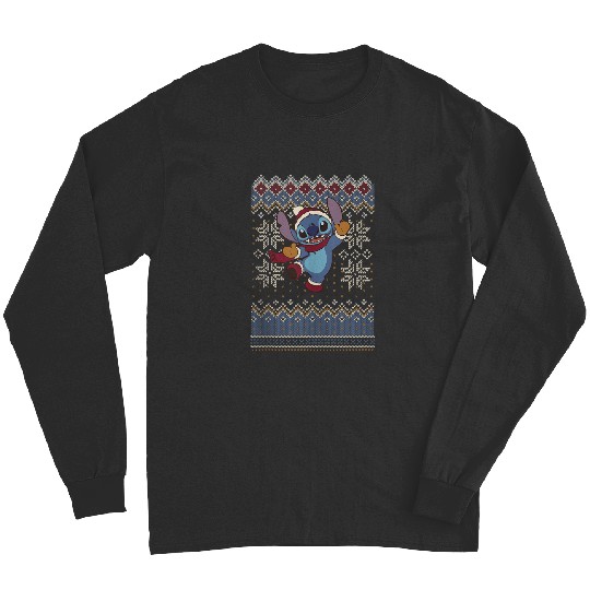 Disney Lilo Stitch Christmas Stitch Ugly Sweater Style Long Sleeves