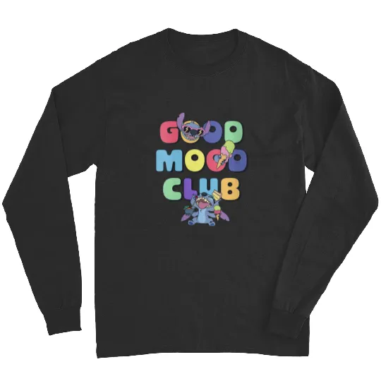 Womens Disney Lilo Stitch Good Mood Club Cool Stitch Text Logo V2 Long Sleeves