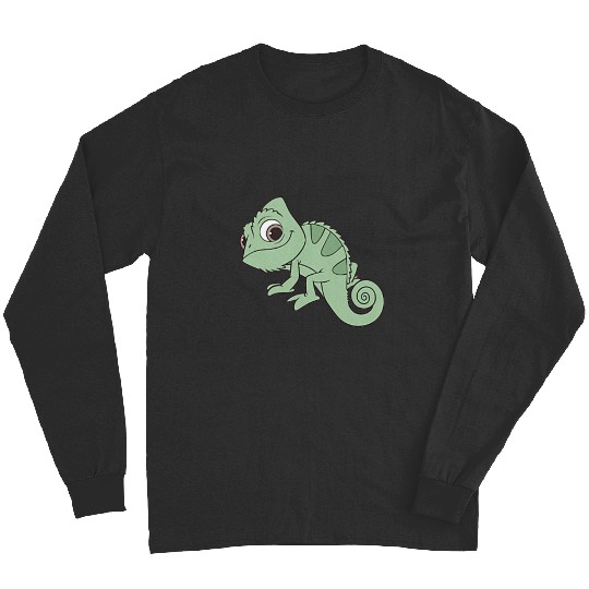 Disney Tangled Pascal Cute Pose Left Chest Pocket Logo Long Sleeves