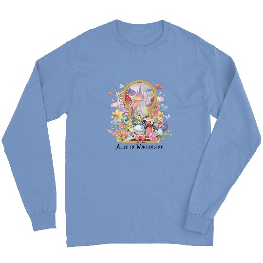 Alice In Wonderland Water Color  Long Sleeves,Retro Disney Long Sleeves, Disney World Long Sleeves,Disney Movie Long Sleeves, Disneyland Trip Long Sleeves