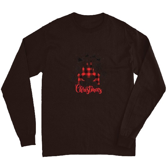 Mickey Castle Plaid Disney Christmas Long Sleeves
