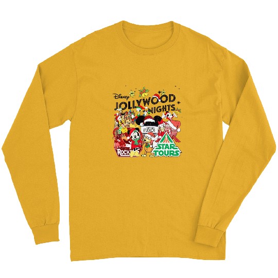 Discover Vintage Disney Christmas Hollywood Studios Jollywood Nights Long Sleeves,