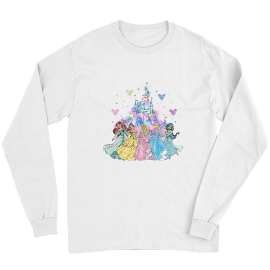 Disney Princess Long Sleeves, Watercolor Castle Long Sleeves, Princess Long Sleeves