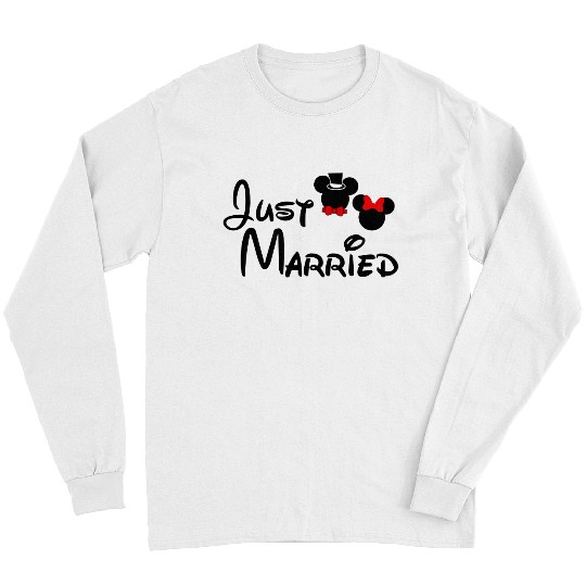 Just Married Long Sleeves, Disney Long Sleeves, Couple Long Sleeves, Disneyland Wedding Gift Long Sleeves