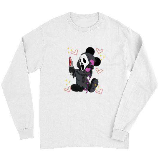 Disney Mickey Scream No You Hang Up Long Sleeves, Mickey Ghost Scream Ghostface Phone Call Long Sleeves