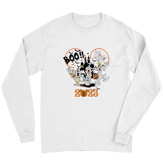 Discover Disney Halloween 2023 Long Sleeves, Disney Halloween Matching Long Sleeves, Mickey Minnie And Friends Merch