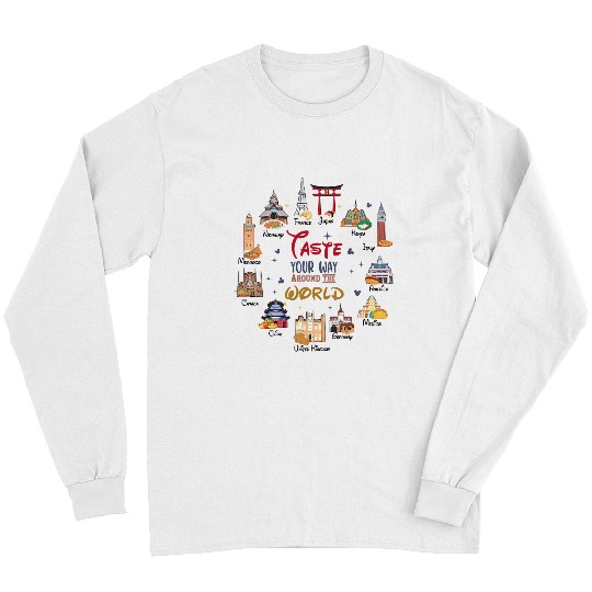 Disney Epcot World Showcase Countries Food Taste Your Way Around The World Long Sleeves, Epcot Food and Wine Festival 2023