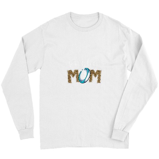 Cute Rugby Mom Leopard Print Mom For Mothers Day Long Sleeves