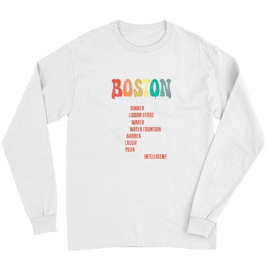 Wicked Smaht Funny Boston Accent Translator Groovy Retro Long Sleeves