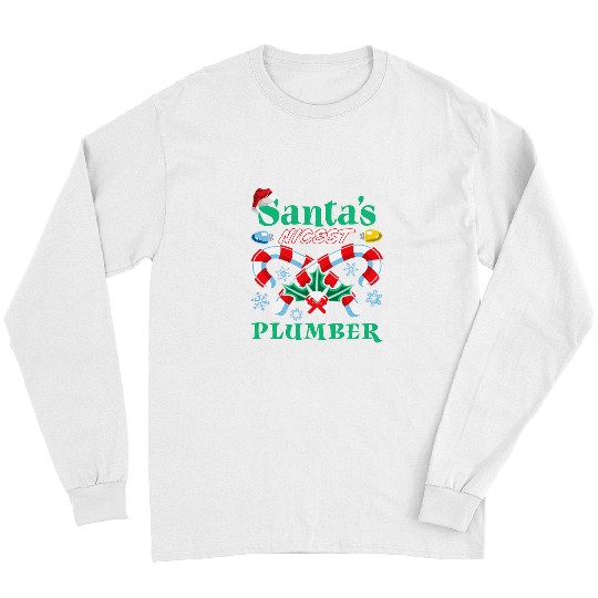 Santas Nicest Plumber Christmas Naughty Or Nice List Long Sleeves