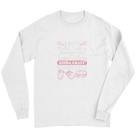 Womens Lunch Lady MultiTasking KidFeeding Cafeteria Worker Grunge Long Sleeves