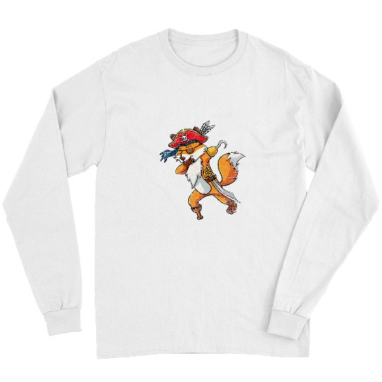 Fox Lover Dabbings Pirate Cute Fox Halloween Vintage Long Sleeves