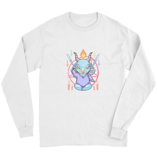 Baby Baphomet Kawaii Pastel Goth Emo Nu Goth Satanic Gothic 112 Long Sleeves