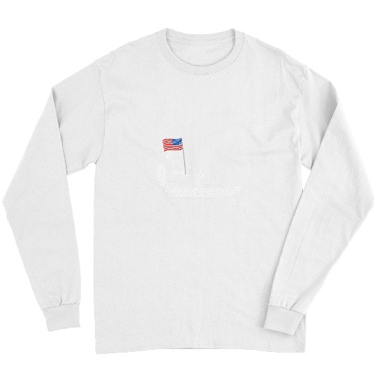 Airboat 4th of July USA Flag Swamp Boat Fanboat Patriotic 1 Long Sleeves