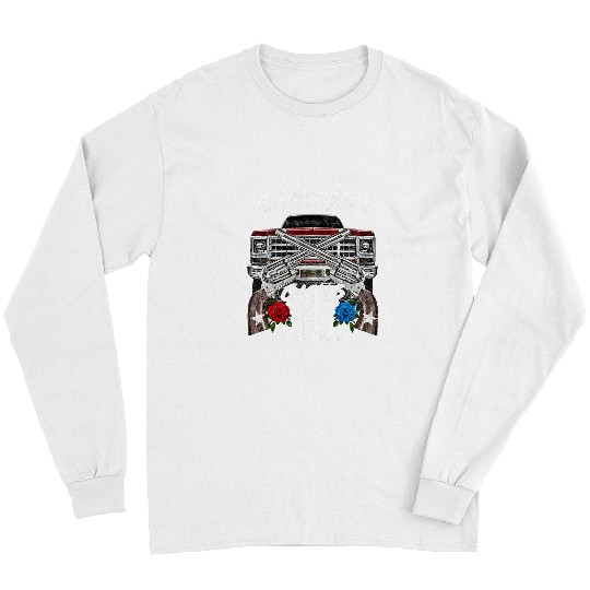 America Guns Trucks Patriot Squarebody Square Body Truck USA Long Sleeves