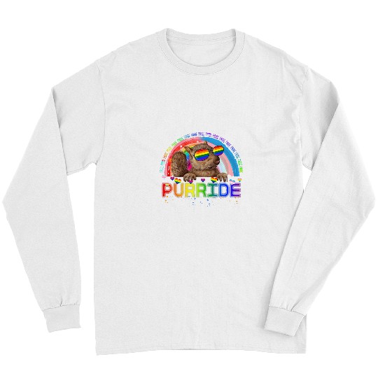 LGBT Pride Funny Squirrel Gay Pride Rainbow Sunglasses LGBTQ Long Sleeves