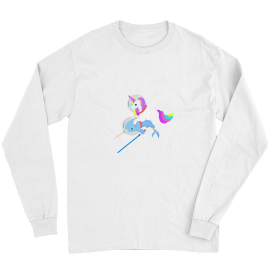 Funny Cute Space Narwhal Sea Unicorns Enchanted Animal Long Sleeves