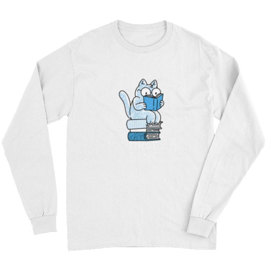 first grade cat book girls boys teacher team 1st grade squad Long Sleeves