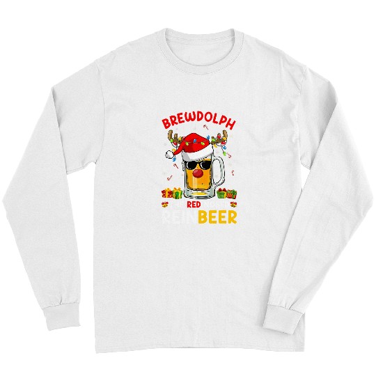 Beer Reindeer Beer Rudolph Brewdolph Funny Christmas Men Women107 Long Sleeves