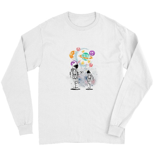 Astronaut Spaceman Funny Space Dwarf Solar System Astronomy Long Sleeves