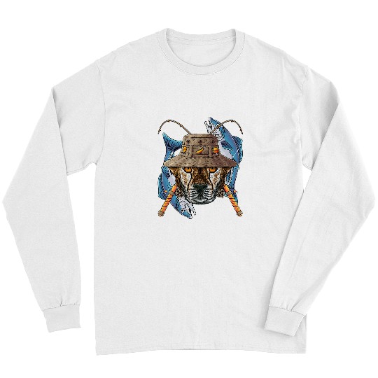 Cheetah Gift Fishing Cheetah Outdoor Fisherman Animal Cute Fly Fishing Fisher Long Sleeves