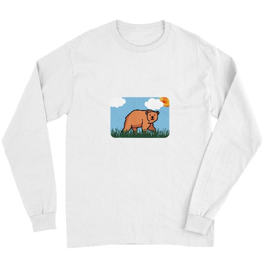 Bear Brown Grizzly Cute Funny Animal Zoo Zoologist Long Sleeves