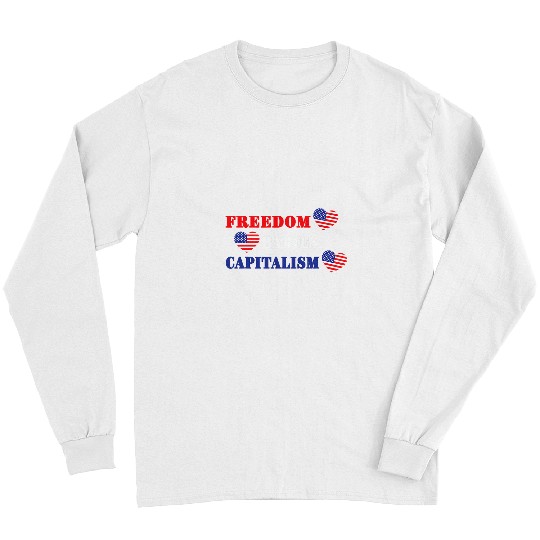 Freedom Babies Capitalism American Flag Hearts Long Sleeves