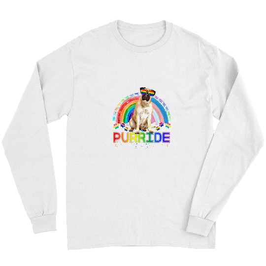 LGBT Pride Funny Bullmastiff Gay Pride Rainbow Sunglasses LGBTQ Long Sleeves