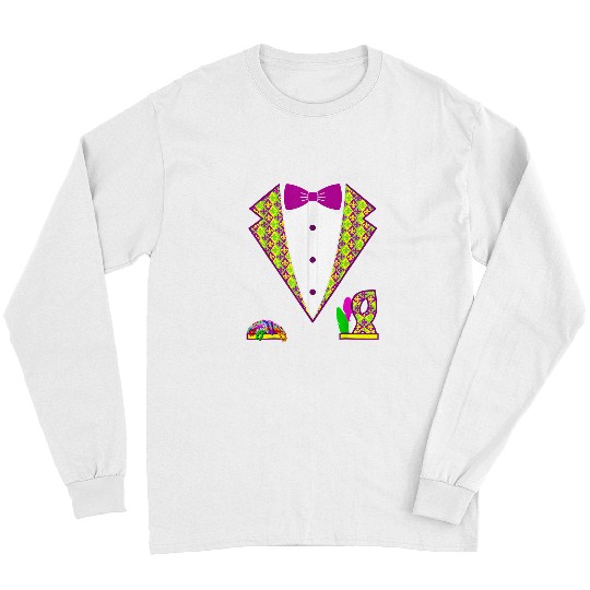 Mardi Gras Tuxedo 2023 Tux Fat Tuesday Party Costume Long Sleeves